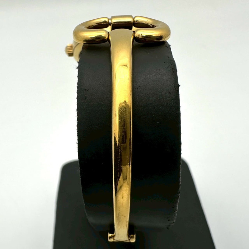 GUCCI 1600 手環腕錶 GP 石英黑金女士腕錶-7
