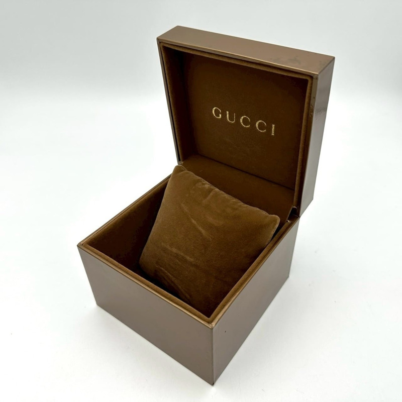 GUCCI Toile 手環式腕錶 112 GG 橡膠石英黑色女錶-10