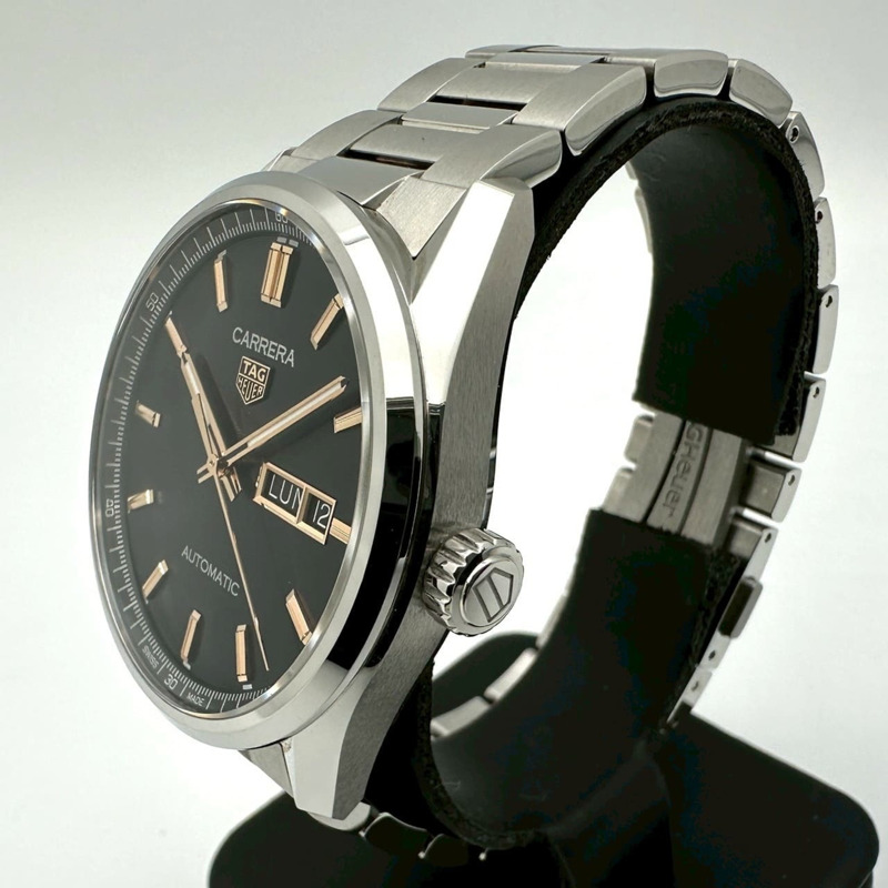 TAG HEUER 豪雅卡萊拉系列 Calibre 5 日曆星期顯示 WBN2013.BA0640 自動上鍊不鏽鋼黑色男士腕錶 IT5247CCROWS-1