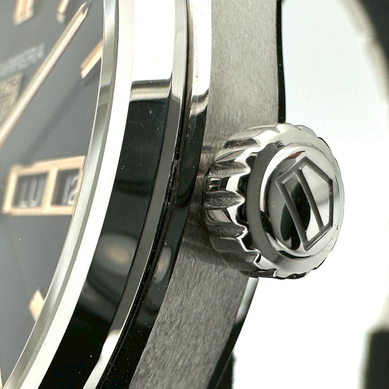 TAG HEUER 豪雅卡萊拉系列 Calibre 5 日曆星期顯示 WBN2013.BA0640 自動上鍊不鏽鋼黑色男士腕錶 IT5247CCROWS-3