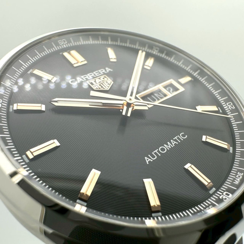 TAG HEUER 豪雅卡萊拉系列 Calibre 5 日曆星期顯示 WBN2013.BA0640 自動上鍊不鏽鋼黑色男士腕錶 IT5247CCROWS-5