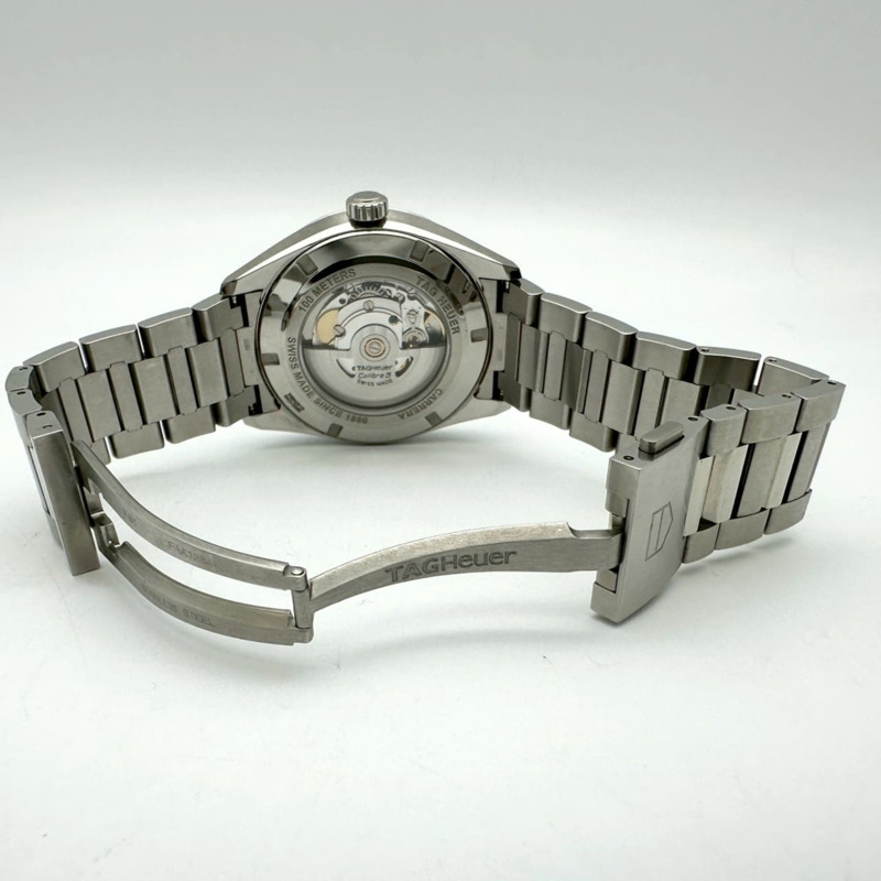 TAG HEUER 豪雅卡萊拉系列 Calibre 5 日曆星期顯示 WBN2013.BA0640 自動上鍊不鏽鋼黑色男士腕錶 IT5247CCROWS-7