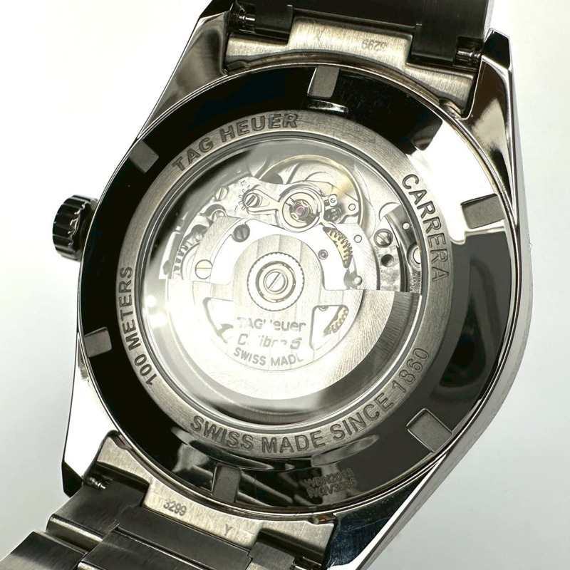 TAG HEUER 豪雅卡萊拉系列 Calibre 5 日曆星期顯示 WBN2013.BA0640 自動上鍊不鏽鋼黑色男士腕錶 IT5247CCROWS-9