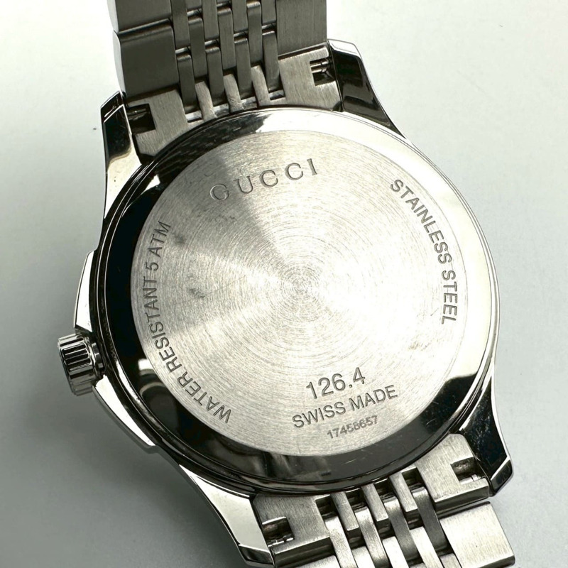 GUCCI G-Timeless YA1264107/126.4 男士腕錶，附日期顯示，不鏽鋼錶殼，石英機芯，棕色-8