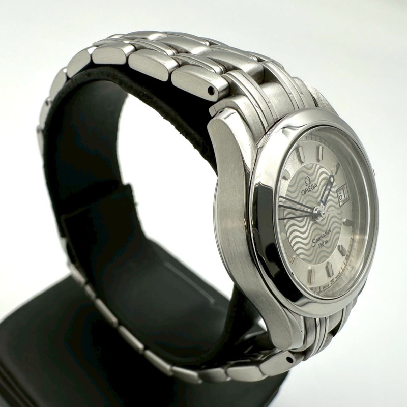 歐米茄海馬系列120 2581.31 日期顯示石英不鏽鋼銀色女錶-2