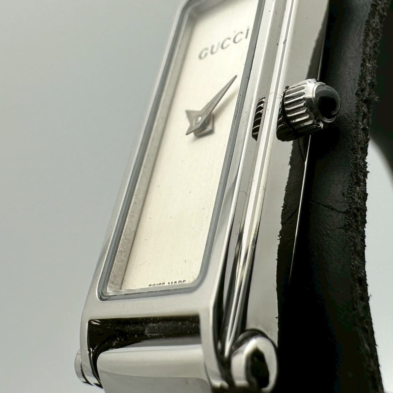 GUCCI 1500L 石英手鐲腕錶，香檳銀色不鏽鋼錶殼，女士款-5