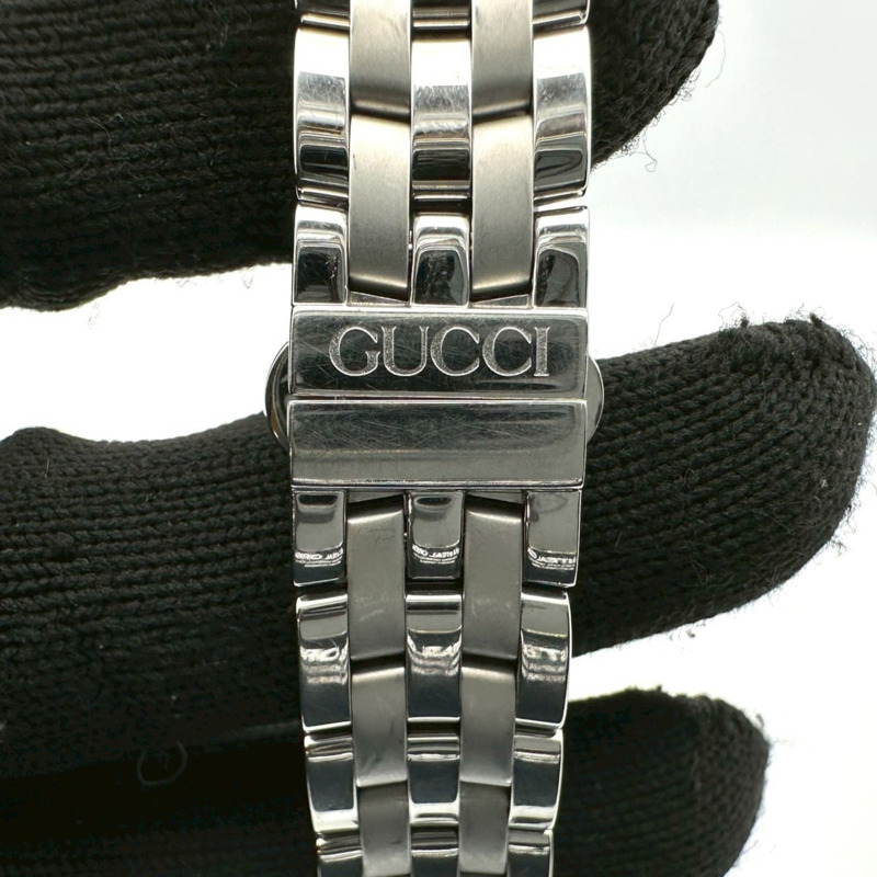 GUCCI 5500L 日期石英錶，不鏽鋼材質，黑色，女士款-8