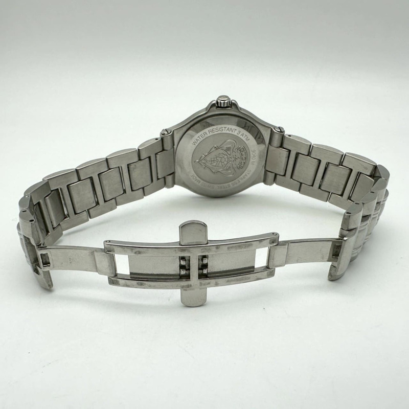 GUCCI 9040M 日期顯示不鏽鋼石英腕錶，黑色，男士-6