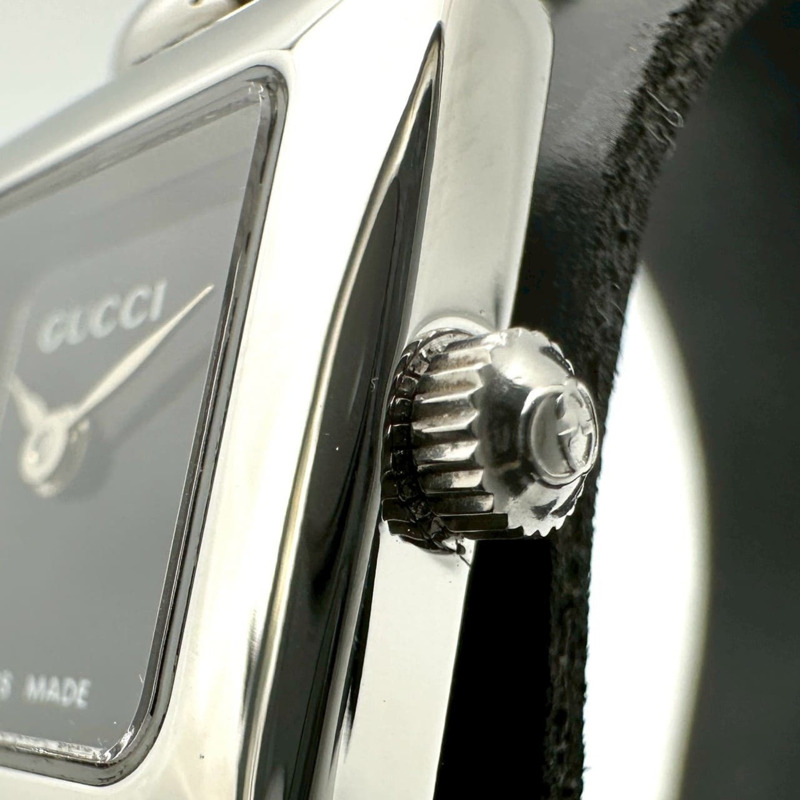 GUCCI 1900L 手鐲式腕錶，石英機芯，不鏽鋼錶殼，黑色，女士款-3