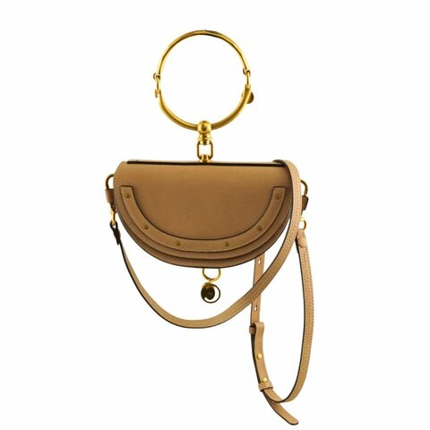 CHLOE 克羅伊Nile Minaudiere 奶茶棕半月包手提包(附購證)
