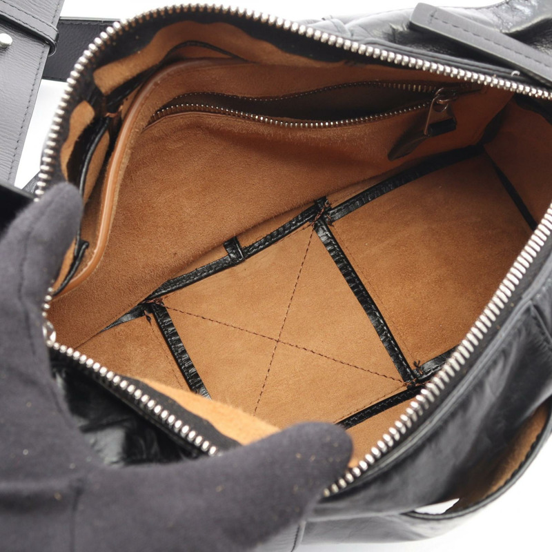 BOTTEGA VENETA Arco 相機斜背包，黑色真皮，男士二手。-2