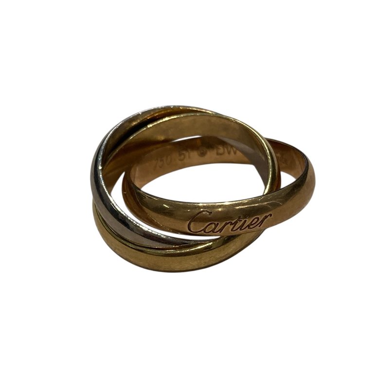 CARTIER 卡地亞 TRINITY RING SIZE:51 18K 戒指 PG YG WG-0