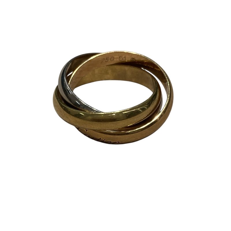 CARTIER 卡地亞 TRINITY RING SIZE:51 18K 戒指 PG YG WG-1