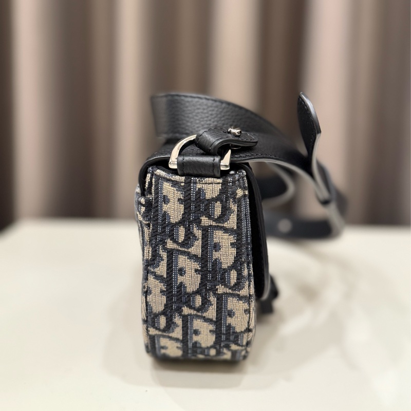 (極新美包）Dior Oblique緹花翻蓋郵差包mini-4