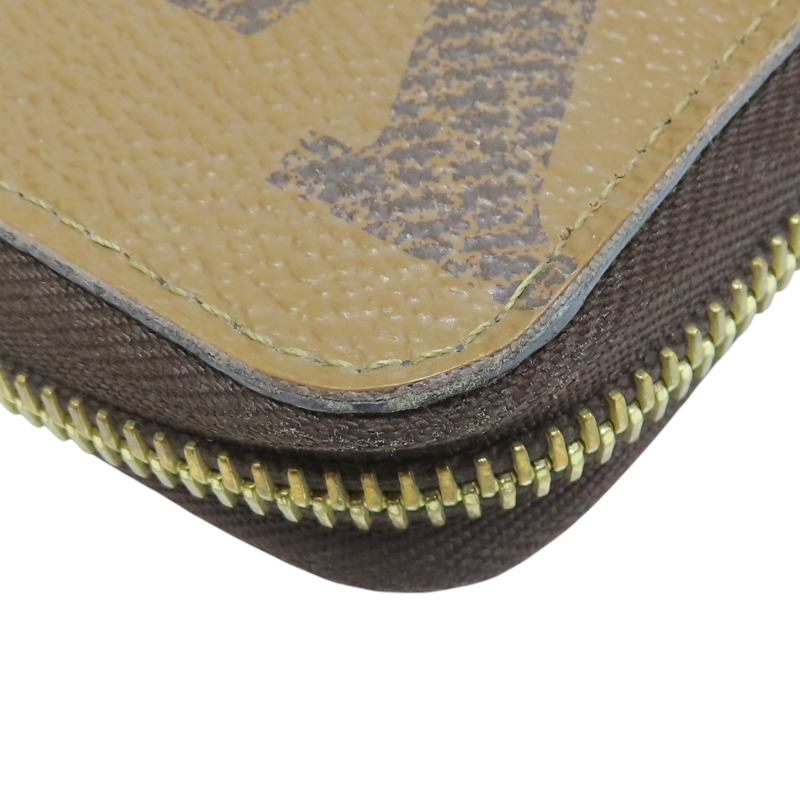 棕色 Giant Reverse 帆布 Zippy Wallet 拉鍊長夾【LOUIS VUITTON LV 路易威登】 M67687-11