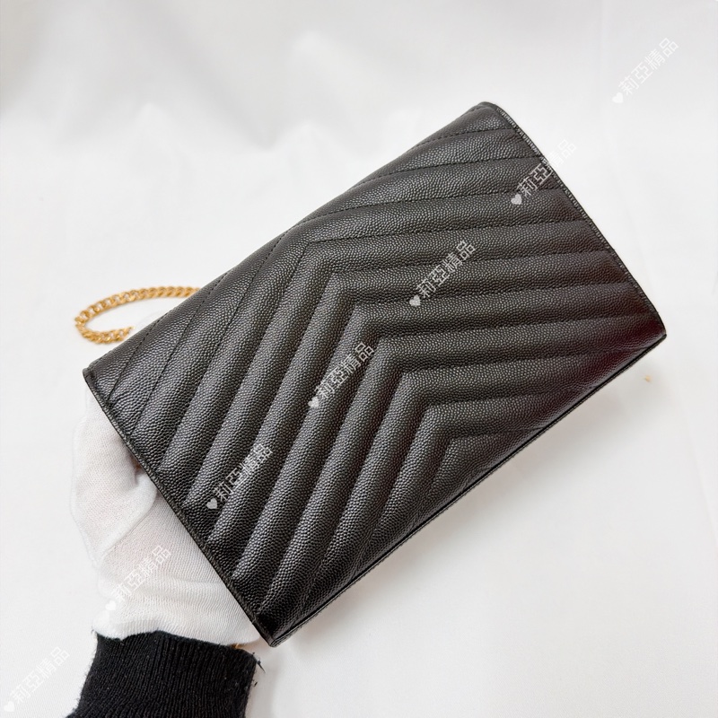 莉亞精品♡ Ysl woc黑金22cm 二手美包-3
