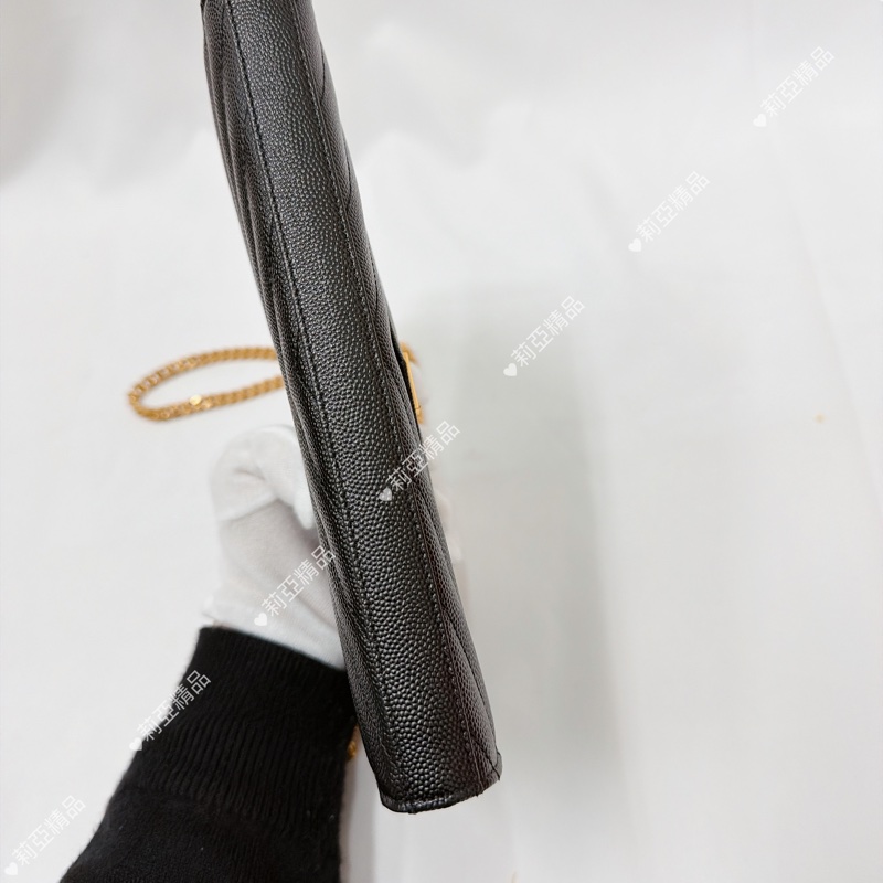 莉亞精品♡ Ysl woc黑金22cm 二手美包-5