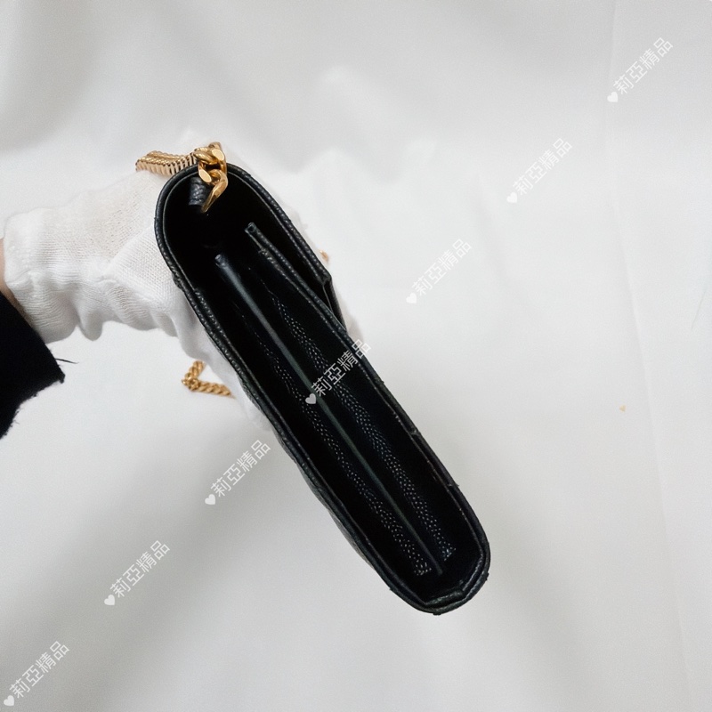 莉亞精品♡ Ysl woc黑金22cm 二手美包-6