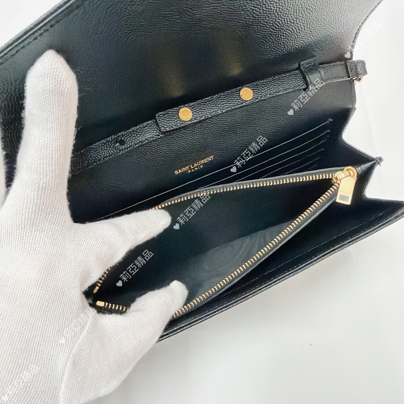 莉亞精品♡ Ysl woc黑金22cm 二手美包-14