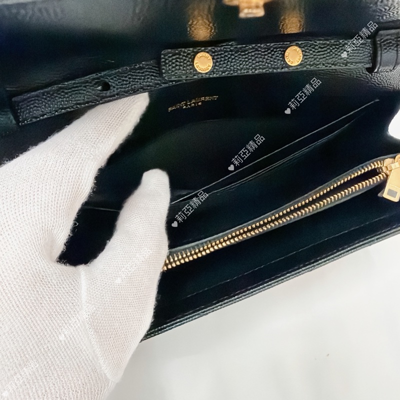 莉亞精品♡ Ysl woc黑金22cm 二手美包-15