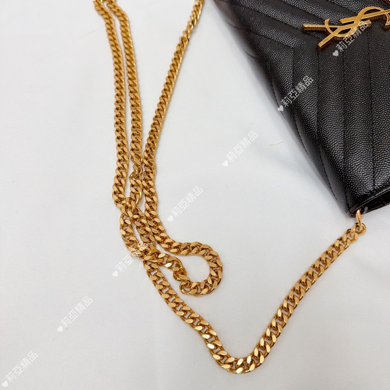莉亞精品♡ Ysl woc黑金22cm 二手美包-16