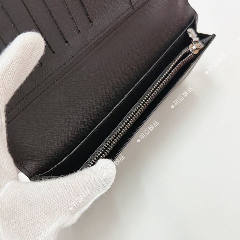 莉亞精品♡ Lv M61697 對開黑老花長夾 二手美品-13