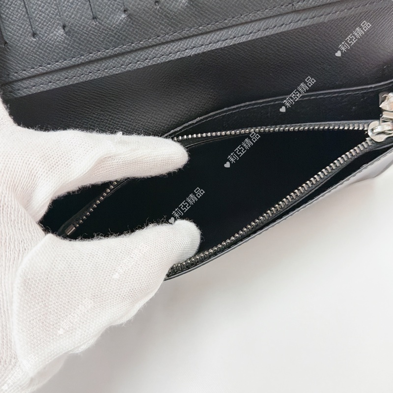 莉亞精品♡ Lv M61697 對開黑老花長夾 二手美品-14