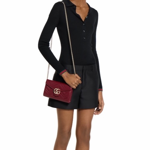 Gucci 女士 GG Marmont系列鏈式錢包均碼碼20cm*4cm*12cm-8