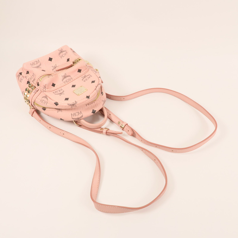 MCM 塗層帆布Backpack金扣背包-8