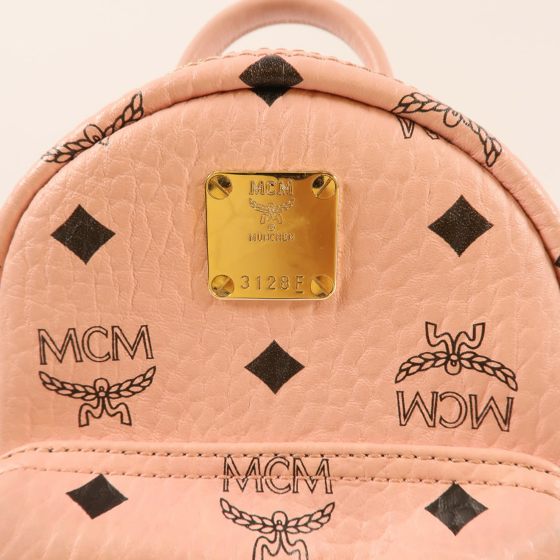 MCM 塗層帆布Backpack金扣背包-12