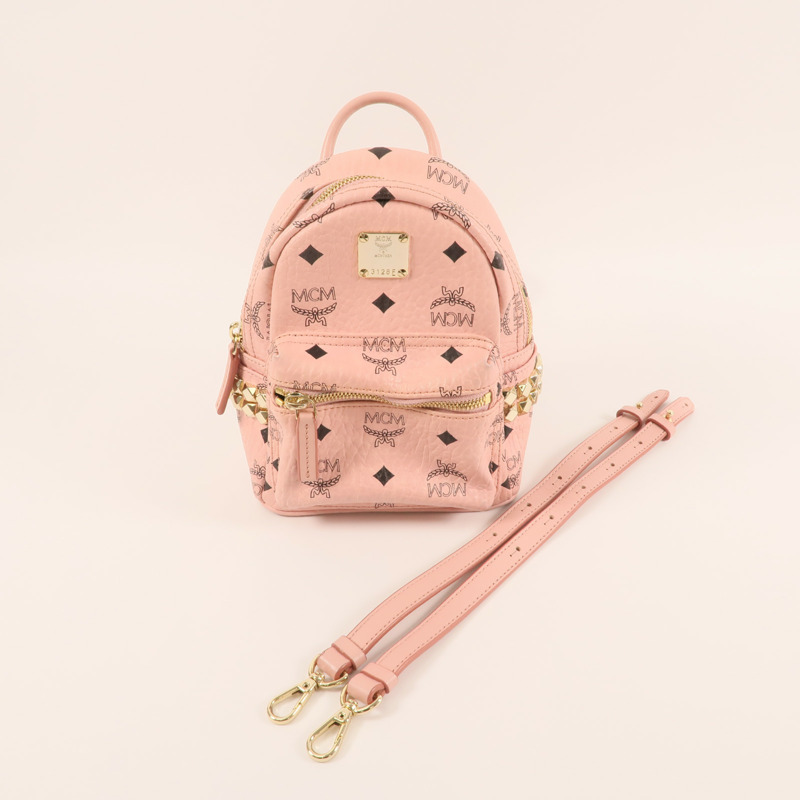 MCM 塗層帆布Backpack金扣背包-16