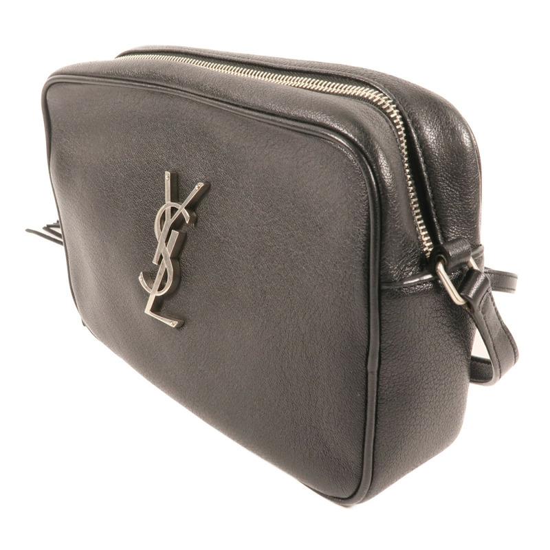 SAINT LAURENT 牛皮皮革Lou Camera Bag銀扣肩背袋-2