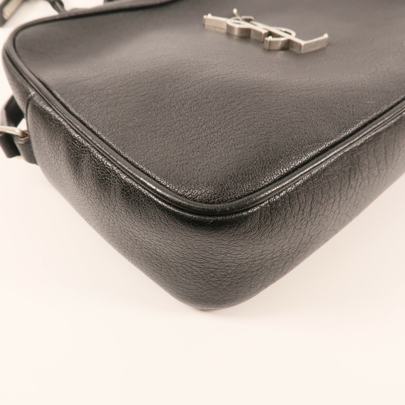 SAINT LAURENT 牛皮皮革Lou Camera Bag銀扣肩背袋-7