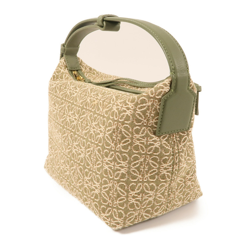 LOEWE 帆布Small Cubi Bag金扣手挽袋-2