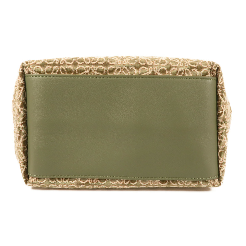 LOEWE 帆布Small Cubi Bag金扣手挽袋-4