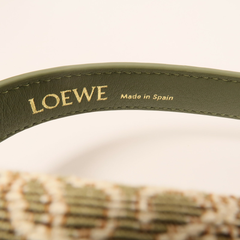 LOEWE 帆布Small Cubi Bag金扣手挽袋-9