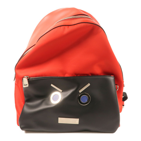 FENDI 牛皮皮革Backpack銀扣背包