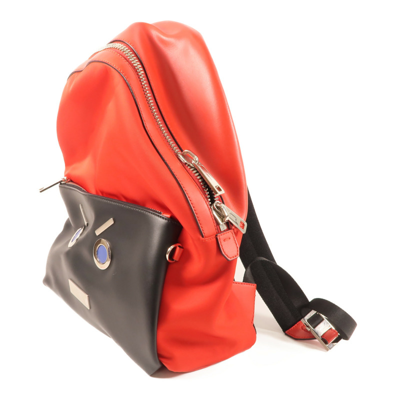 FENDI 牛皮皮革Backpack銀扣背包-1