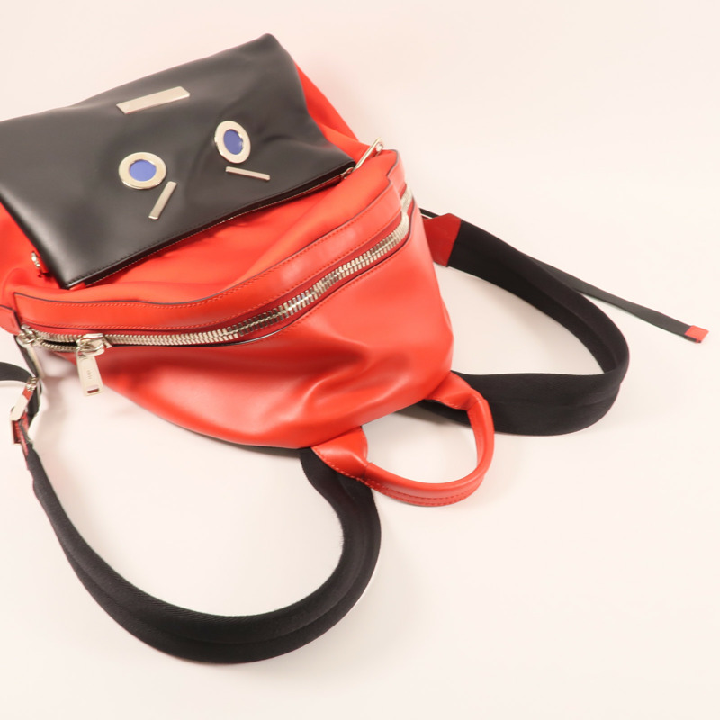 FENDI 牛皮皮革Backpack銀扣背包-3