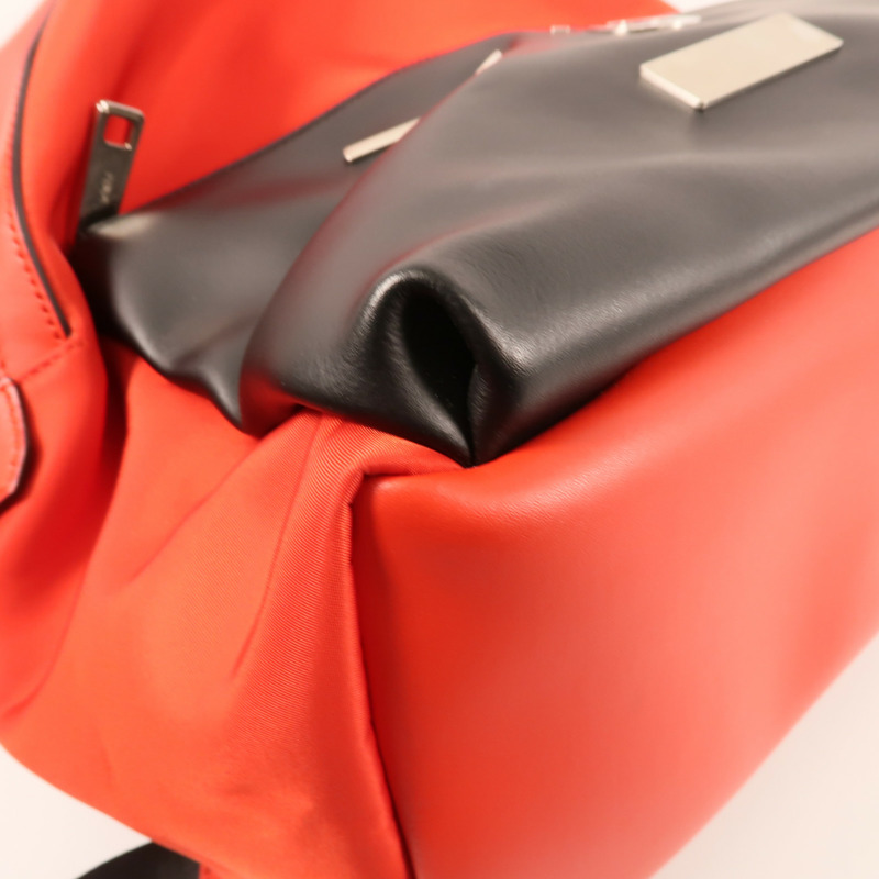 FENDI 牛皮皮革Backpack銀扣背包-6