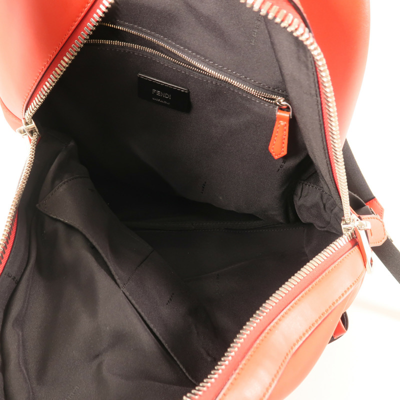 FENDI 牛皮皮革Backpack銀扣背包-13