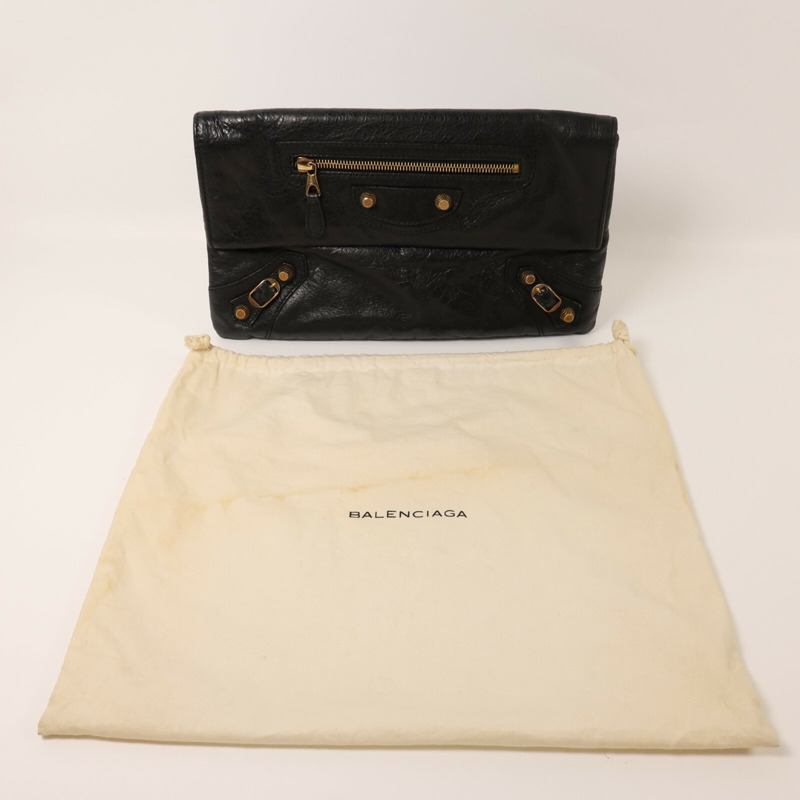 BALENCIAGA 牛皮皮革Envelope Clutch金扣手拿包-9