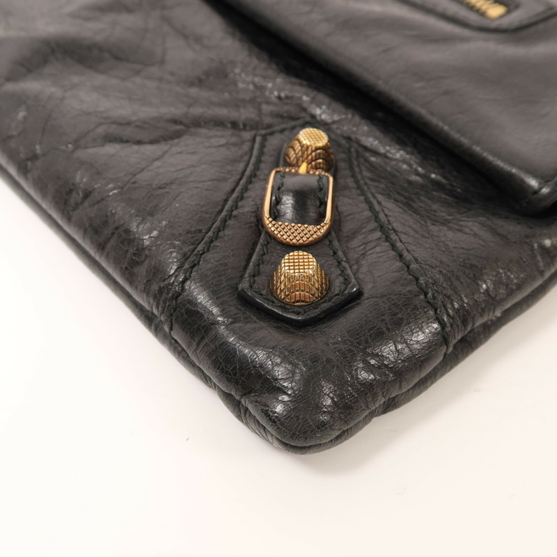 BALENCIAGA 牛皮皮革Envelope Clutch金扣手拿包-11