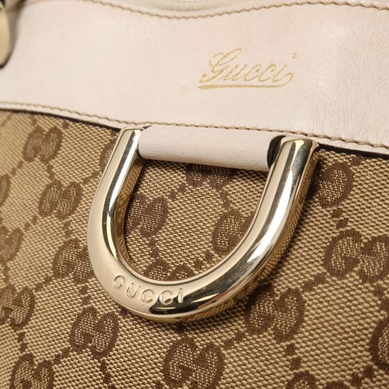 GUCCI 帆布Shoulder Bag金扣肩背袋-8