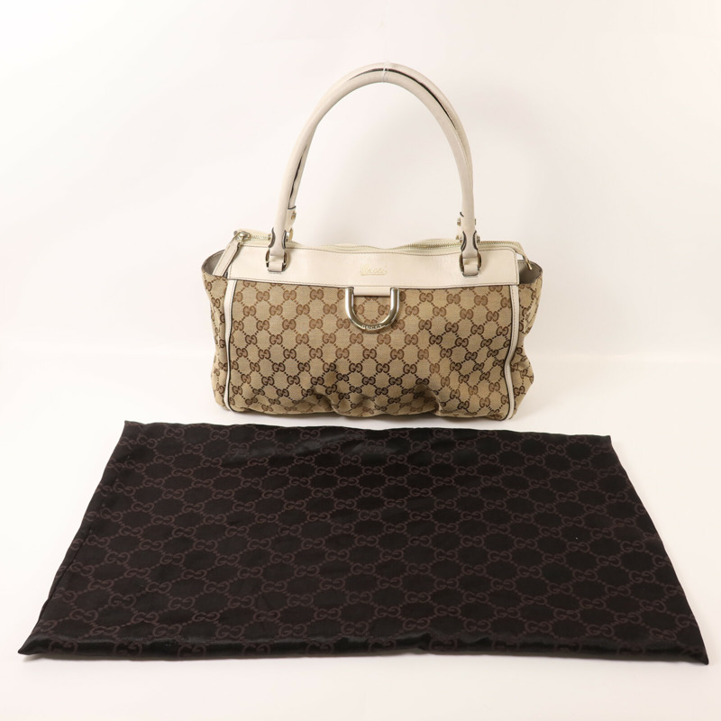 GUCCI 帆布Shoulder Bag金扣肩背袋-10