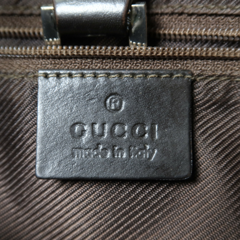 GUCCI 帆布Jackie Hobo銀扣肩背袋-5