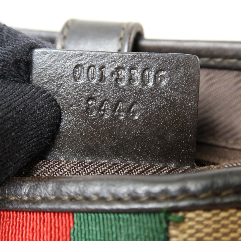 GUCCI 帆布Jackie Hobo銀扣肩背袋-6