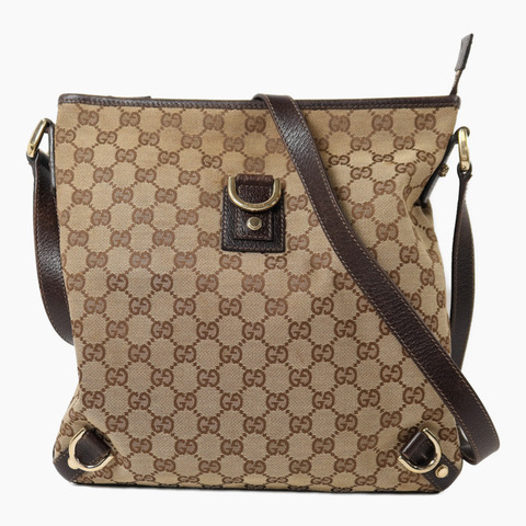 GUCCI 帆布Shoulder Bag金扣肩背袋
