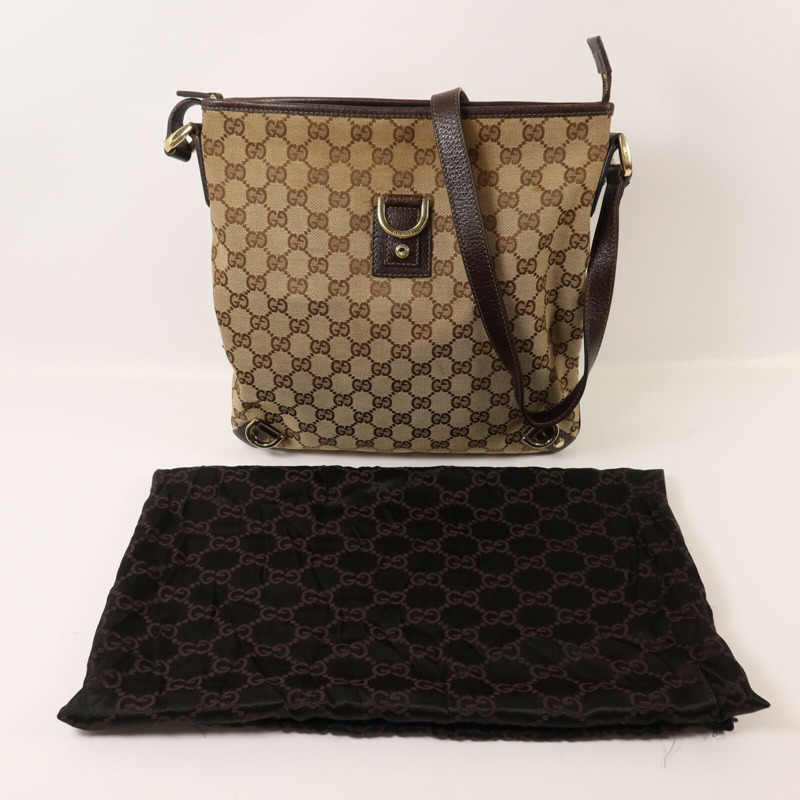 GUCCI 帆布Shoulder Bag金扣肩背袋-9
