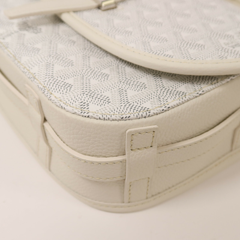 GOYARD 牛皮皮革Belvedere PM銀扣肩背袋-11